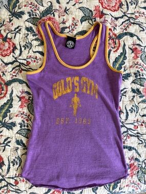 Gold's Gym Purple & Gold Vintage Logo Tank Top